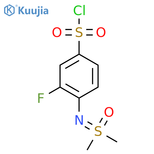 4-{dimethyl(oxo)-lambda6-sulfanylideneamino}-3-fluorobenzene-1-sulfonyl chloride structure