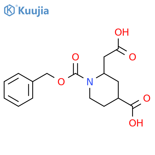1-(benzyloxy)carbonyl-2-(carboxymethyl)piperidine-4-carboxylic acid structure