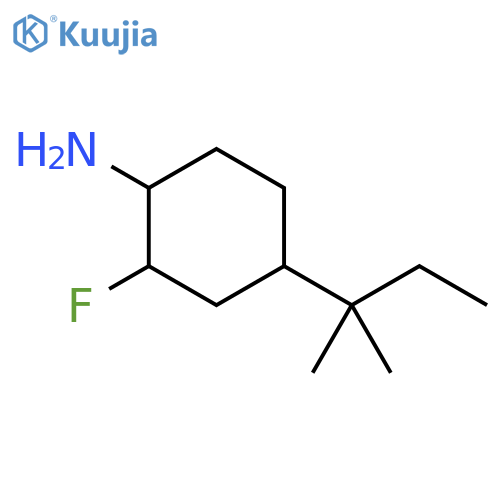 2-fluoro-4-(2-methylbutan-2-yl)cyclohexan-1-amine structure