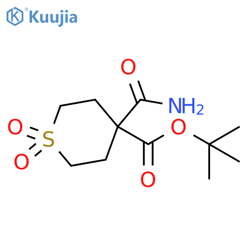 tert-butyl 4-carbamoyl-1,1-dioxo-1lambda6-thiane-4-carboxylate structure