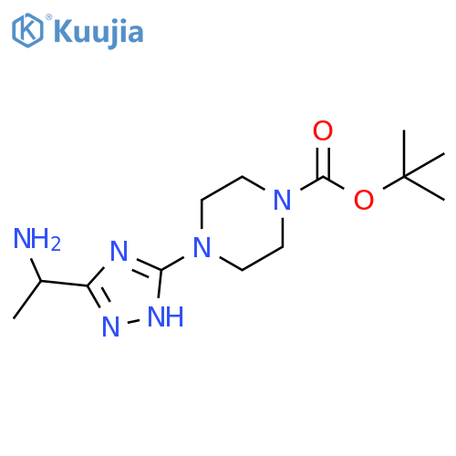 tert-butyl 4-5-(1-aminoethyl)-1H-1,2,4-triazol-3-ylpiperazine-1-carboxylate structure
