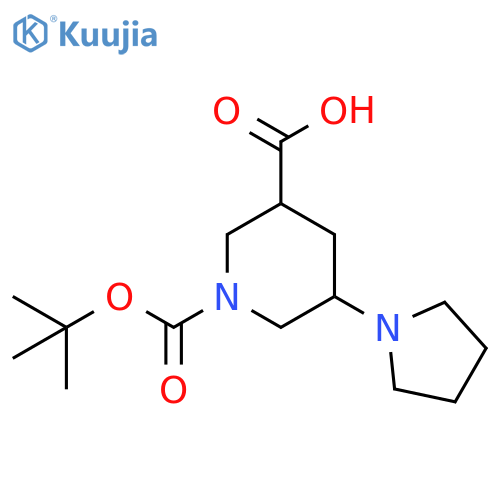 1,3-Piperidinedicarboxylic acid, 5-(1-pyrrolidinyl)-, 1-(1,1-dimethylethyl) ester structure