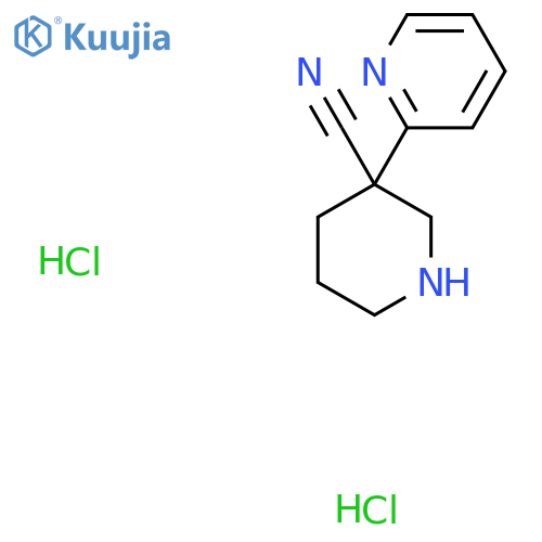 3-(Pyridin-2-yl)piperidine-3-carbonitrile dihydrochloride structure