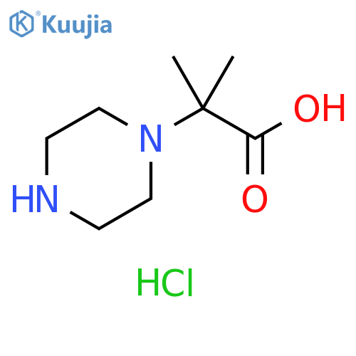 2-methyl-2-(piperazin-1-yl)propanoic acid dihydrochloride structure