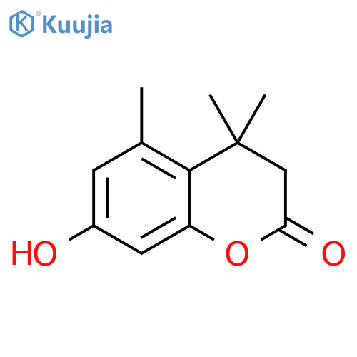 7-hydroxy-4,4,5-trimethyl-3,4-dihydro-2H-1-benzopyran-2-one structure