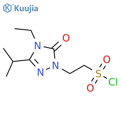 2-4-ethyl-5-oxo-3-(propan-2-yl)-4,5-dihydro-1H-1,2,4-triazol-1-ylethane-1-sulfonyl chloride structure