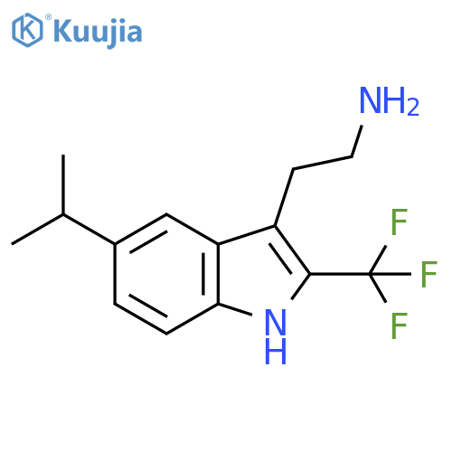 2-5-(propan-2-yl)-2-(trifluoromethyl)-1H-indol-3-ylethan-1-amine structure