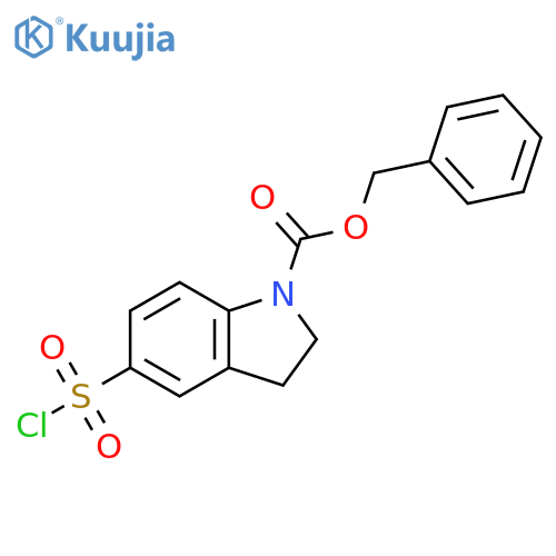 benzyl 5-(chlorosulfonyl)-2,3-dihydro-1H-indole-1-carboxylate structure