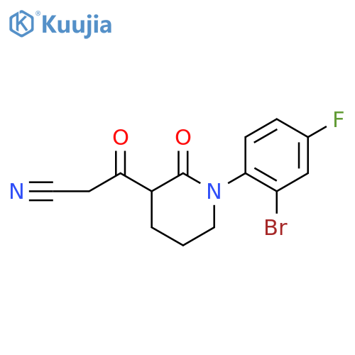 3-1-(2-bromo-4-fluorophenyl)-2-oxopiperidin-3-yl-3-oxopropanenitrile structure