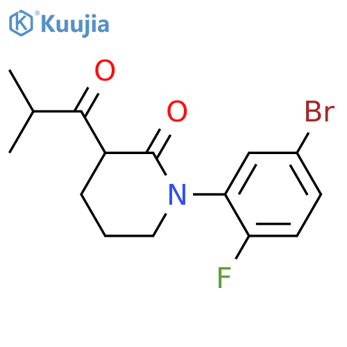 1-(5-bromo-2-fluorophenyl)-3-(2-methylpropanoyl)piperidin-2-one structure