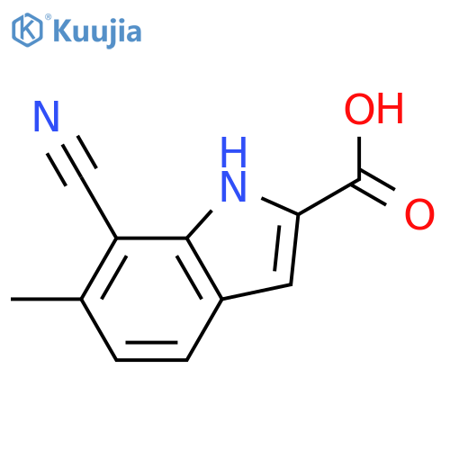 7-cyano-6-methyl-1H-indole-2-carboxylic acid structure