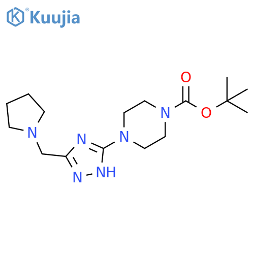 tert-butyl 4-{5-(pyrrolidin-1-yl)methyl-1H-1,2,4-triazol-3-yl}piperazine-1-carboxylate structure