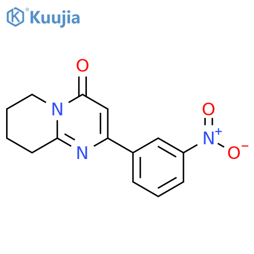 2-(3-nitrophenyl)-4H,6H,7H,8H,9H-pyrido1,2-apyrimidin-4-one structure