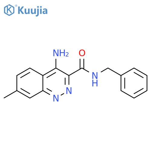 3-Cinnolinecarboxamide, 4-amino-7-methyl-N-(phenylmethyl)- structure