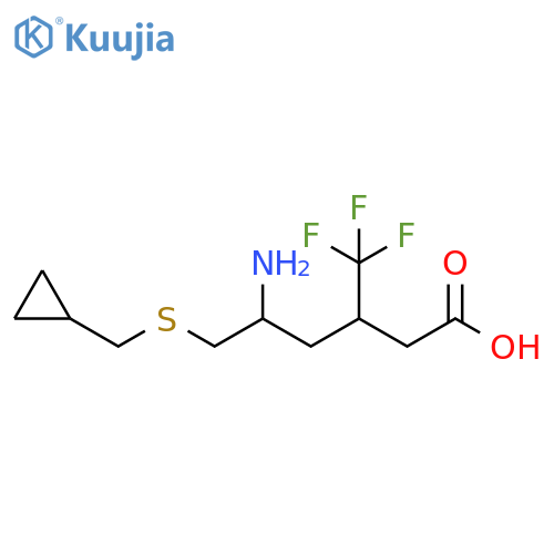 5-amino-6-(cyclopropylmethyl)sulfanyl-3-(trifluoromethyl)hexanoic acid structure