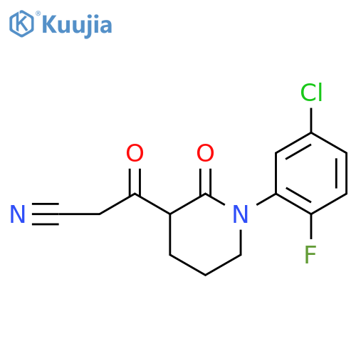 3-1-(5-chloro-2-fluorophenyl)-2-oxopiperidin-3-yl-3-oxopropanenitrile structure