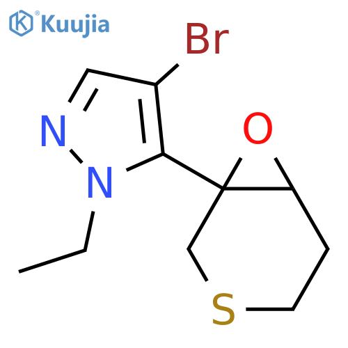 4-Bromo-1-ethyl-5-{7-oxa-3-thiabicyclo[4.1.0]heptan-1-yl}-1H-pyrazole structure
