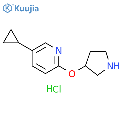 5-cyclopropyl-2-(pyrrolidin-3-yloxy)pyridine dihydrochloride structure