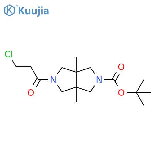 tert-butyl 5-(3-chloropropanoyl)-3a,6a-dimethyl-octahydropyrrolo3,4-cpyrrole-2-carboxylate structure