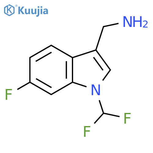 1-(difluoromethyl)-6-fluoro-1H-indol-3-ylmethanamine structure