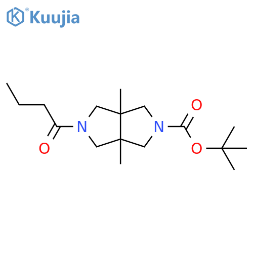 tert-butyl 5-butanoyl-3a,6a-dimethyl-octahydropyrrolo3,4-cpyrrole-2-carboxylate structure