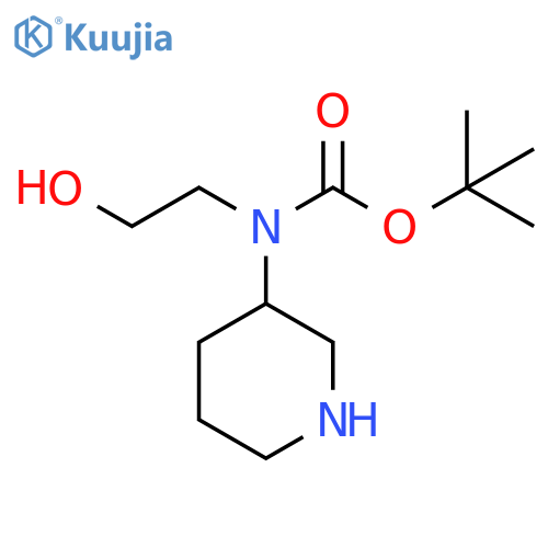 tert-butyl N-(2-hydroxyethyl)-N-(piperidin-3-yl)carbamate structure