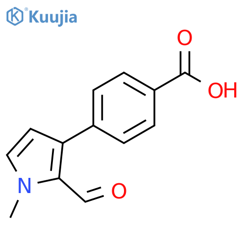 4-(2-formyl-1-methyl-1H-pyrrol-3-yl)benzoic acid structure