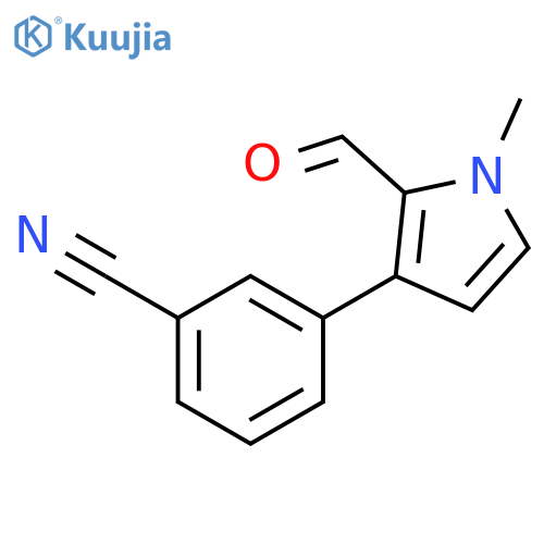3-(2-formyl-1-methyl-1H-pyrrol-3-yl)benzonitrile structure