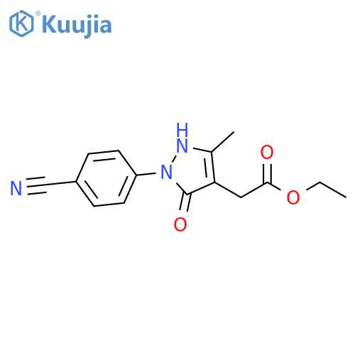 1H-Pyrazole-4-acetic acid, 1-(4-cyanophenyl)-2,5-dihydro-3-methyl-5-oxo-, ethyl ester structure