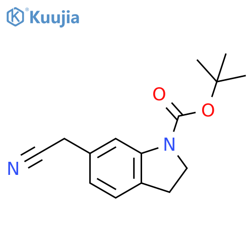 tert-butyl 6-(cyanomethyl)-2,3-dihydro-1H-indole-1-carboxylate structure
