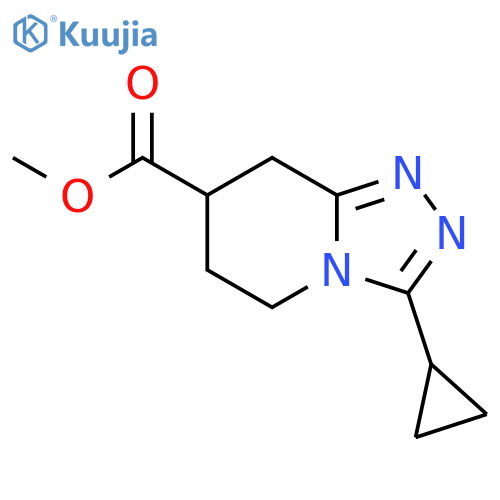 methyl 3-cyclopropyl-5H,6H,7H,8H-1,2,4triazolo4,3-apyridine-7-carboxylate structure