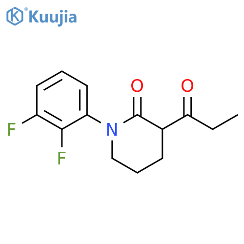 1-(2,3-difluorophenyl)-3-propanoylpiperidin-2-one structure