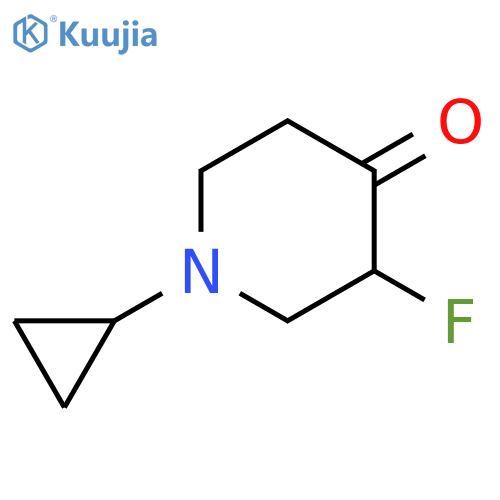 1-cyclopropyl-3-fluoropiperidin-4-one structure