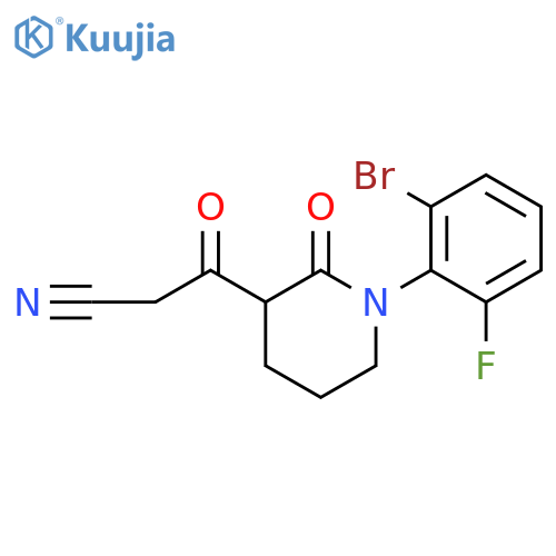 3-1-(2-bromo-6-fluorophenyl)-2-oxopiperidin-3-yl-3-oxopropanenitrile structure
