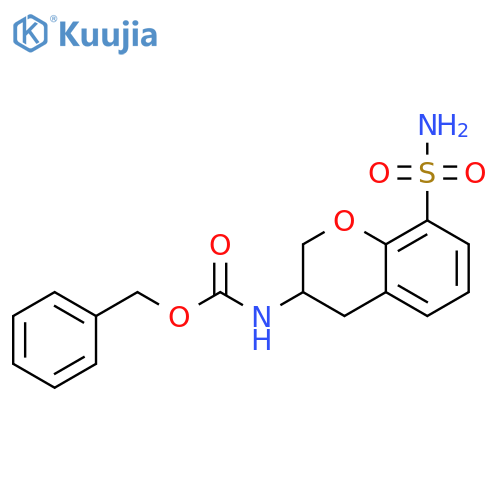 benzyl N-(8-sulfamoyl-3,4-dihydro-2H-1-benzopyran-3-yl)carbamate structure