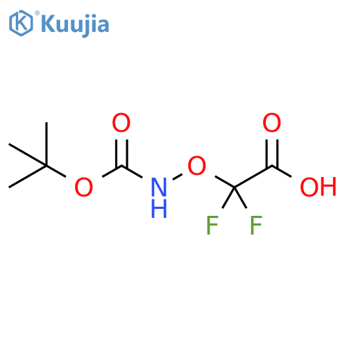 2-({(tert-butoxy)carbonylamino}oxy)-2,2-difluoroacetic acid structure