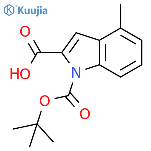 1-(tert-butoxy)carbonyl-4-methyl-1H-indole-2-carboxylic acid structure