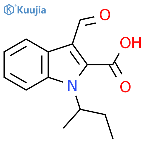 1-(butan-2-yl)-3-formyl-1H-indole-2-carboxylic acid structure