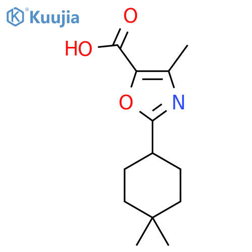 2-(4,4-Dimethylcyclohexyl)-4-methyl-1,3-oxazole-5-carboxylic acid structure