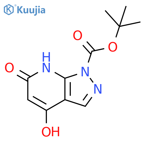 tert-butyl 4,6-dihydroxy-1H-pyrazolo3,4-bpyridine-1-carboxylate structure
