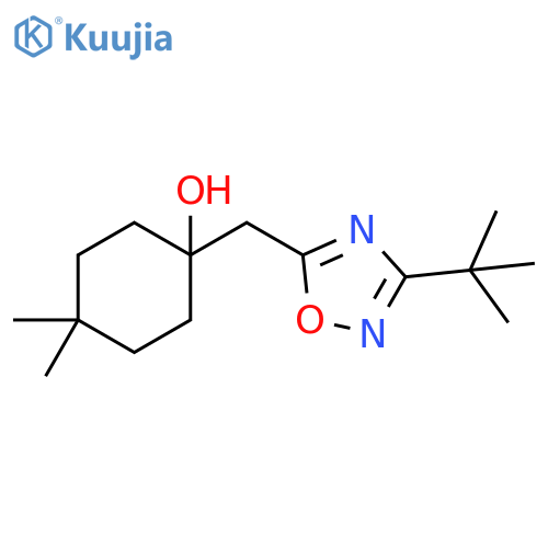 1-(3-tert-butyl-1,2,4-oxadiazol-5-yl)methyl-4,4-dimethylcyclohexan-1-ol structure