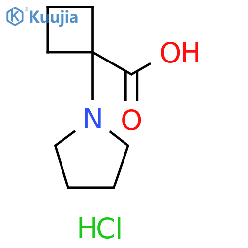 1-Pyrrolidin-1-ylcyclobutanecarboxylic Acid hydrochloride structure