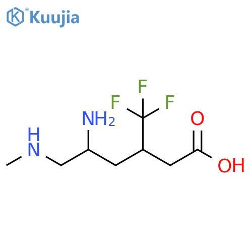 5-amino-6-(methylamino)-3-(trifluoromethyl)hexanoic acid structure