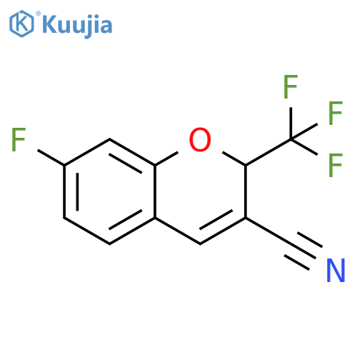 7-fluoro-2-(trifluoromethyl)-2H-chromene-3-carbonitrile structure