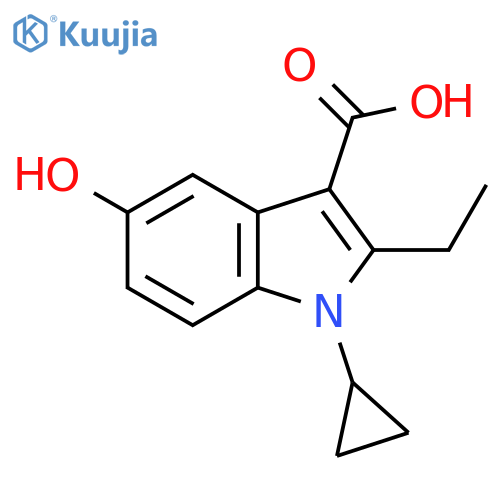 1-cyclopropyl-2-ethyl-5-hydroxy-1H-indole-3-carboxylic acid structure