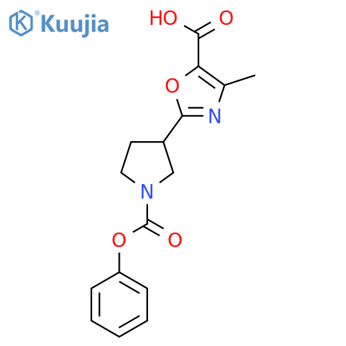 4-Methyl-2-[1-(phenoxycarbonyl)pyrrolidin-3-yl]-1,3-oxazole-5-carboxylic acid structure