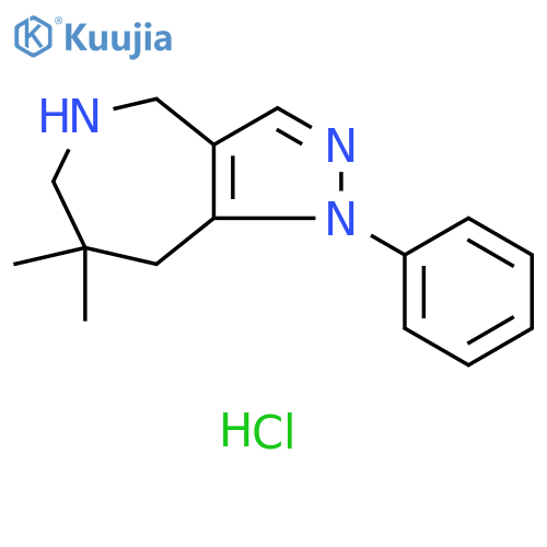 7,7-dimethyl-1-phenyl-1H,4H,5H,6H,7H,8H-pyrazolo4,3-cazepine dihydrochloride structure