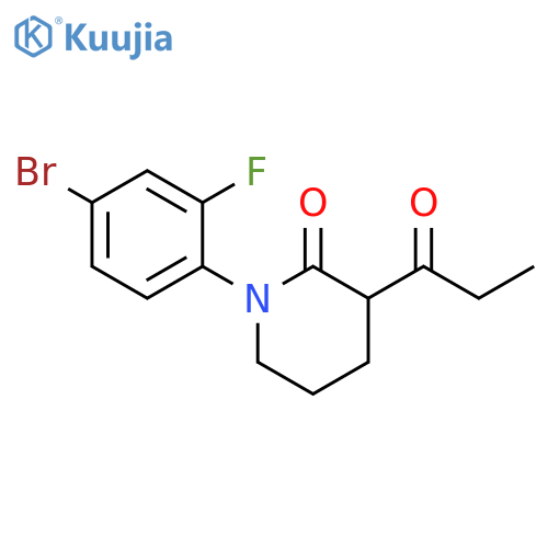 1-(4-bromo-2-fluorophenyl)-3-propanoylpiperidin-2-one structure