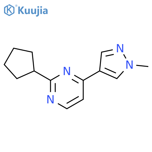 2-cyclopentyl-4-(1-methyl-1H-pyrazol-4-yl)pyrimidine structure