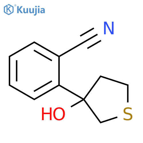 2-(3-hydroxythiolan-3-yl)benzonitrile structure
